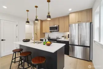 Nice size island-room for 3-4 stools