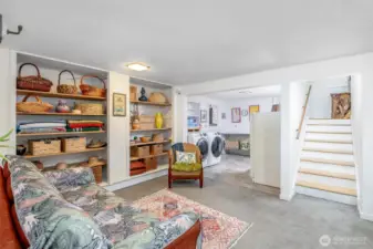 Another gathering space in this room, with plenty of storage!