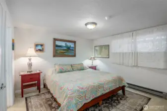 The second bedroom on the lower level comes with its own full bathroom.