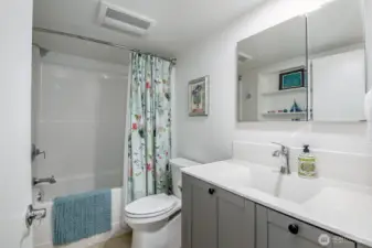 This ensuite bathroom is perfect when having guests stay in your home.