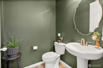 Main floor powder room for guests.