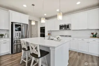 Chefs' kitchen designed for gatherings.