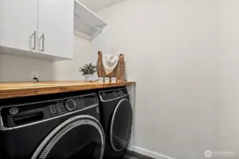 Laundry room located upstairs.