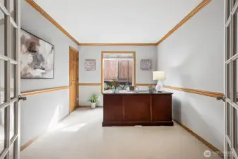 Downstairs bedroom (has closet door and window) or home office on the main floor.