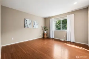 Bedroom #2 is large with closet system included in the large closet.