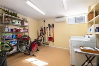Large laundry and storage room.