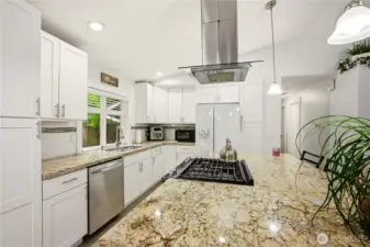 This kitchen has been tastefully remodeled featuring elegant surfaces.