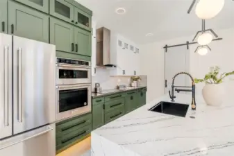 Custom cabinets with walk in pantry