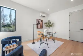 Large office with connected 3/4 bath