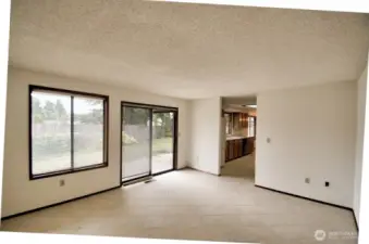 Another view of Family room looking towards kitchen.