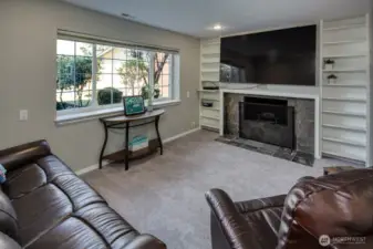 Lower Level Family Room with Mounted 80" TV