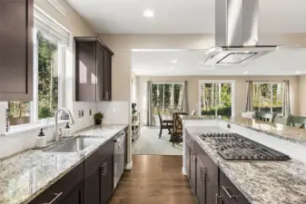 Chiefs gourmet kitchen, Granite Countertops