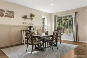 Dining area overlooking backyard