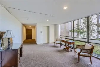 Seating area down the hall.