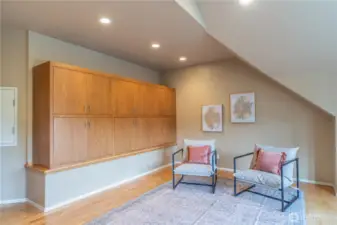 All of those cabinets have individual drawers for easy access to all your belongings or hobbies.
