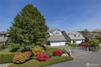 Mature landscaping and manicured park-like setting.