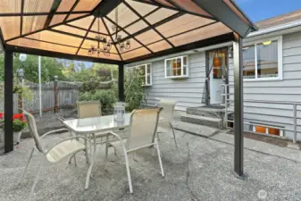 Gazebo directly off kitchen