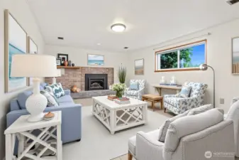 LL Family Room with fireplace Virtual Staging