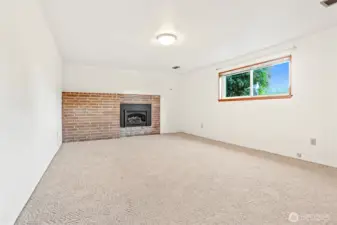 LL Family Room with fireplace