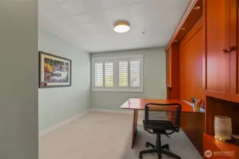 Guest room with built-in Murphy bed.