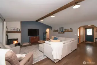 Living Room with vaulted ceiling