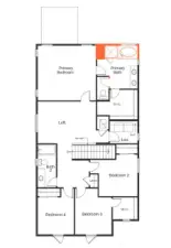 Photo of top floor layout, not of actual home