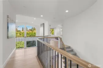 The entire upper level has engineered hardwood floors, including all bedrooms.