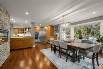 Open kitchen and dining layout designed for everyday living and entertaining.