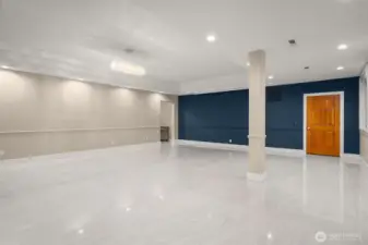 Expansive lower level offering endless possibilities for customization.