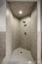 Convenient shower in the pool house to rinse off.