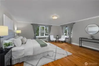 PBR - This gracious bedroom pairs comfort and simplicity with the timeless quality found throughout the home.