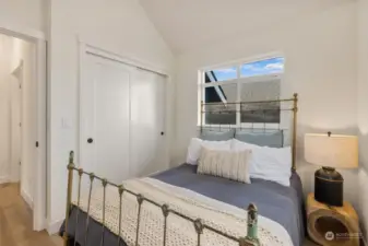 Staged photo of second bedroom of 4748 B, same layout.
