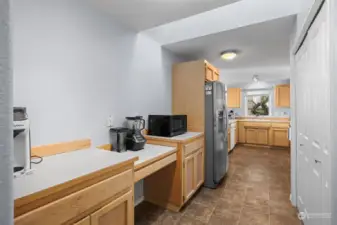 Built-in desk and Laundry Closet.