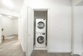 Conveniently located, in-unit stackable washer and dryer unit