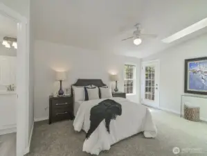 Roomy primary bedroom.