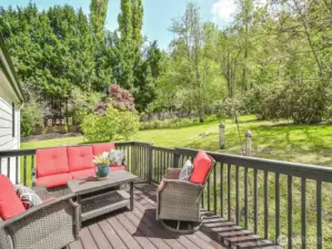 Enjoy the beautiful backyard on the rear open air deck.