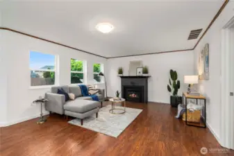 Family room w/ cozy fireplace