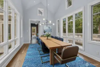 Formal dining room just off of 2 exerior entertainment areas (deck and patio with firepit)