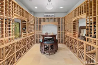 Wine cellar holds over 2000 bottles