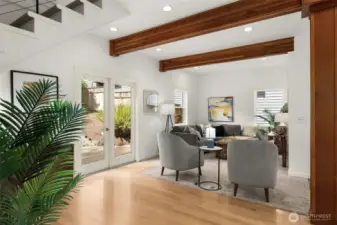 French doors provide indoor / outdoor living!