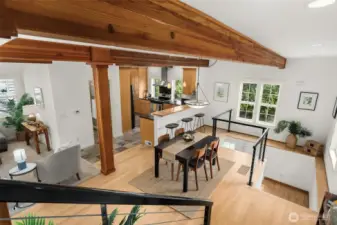 View of main level from upper staircase