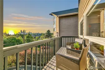 Incredible sunsets over Seattle and Puget Sound from your west facing view deck.