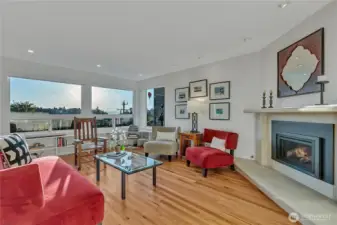 The natural gas fireplace has recently been replaced and offers heat throughout the great room space.