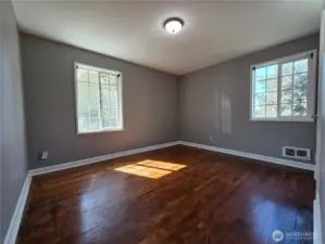One of the two upstairs bedrooms