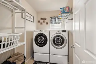 Nearly all the laundry is generated on the second level so the laundry room is super convenient