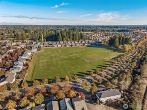 Community soccer field and playground