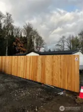 Privacy fence newly installed