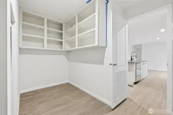 Pantry behind kitchen