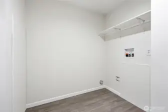 Laundry space adjacent to pantry