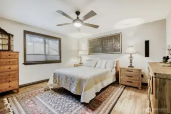 Another angle of the primary with walk-in closet and 5 piece bathroom.